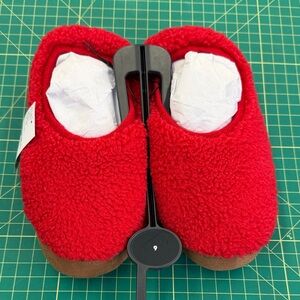 Lands' End Red Fleece-Lined Slippers